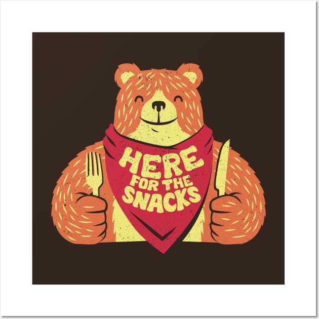 I'm Here For The Snacks Bear by Tobe Fonseca Wall Art by Tobe_Fonseca